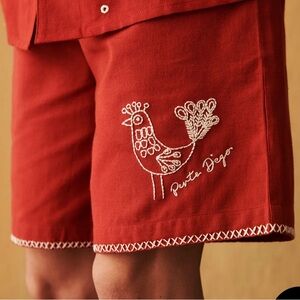 Perte d'ego "AFTERNOON IN TUSCANY" EMBROIDERED SHORTS